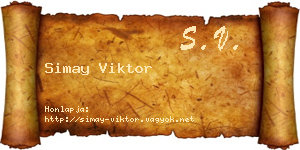 Simay Viktor névjegykártya